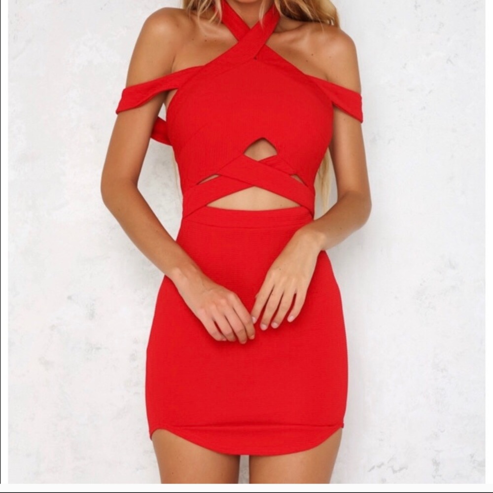 Hello Molly Red Cutout Dress